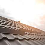 The view of the rooftop made from metal tile